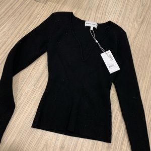 Black low cut sweater